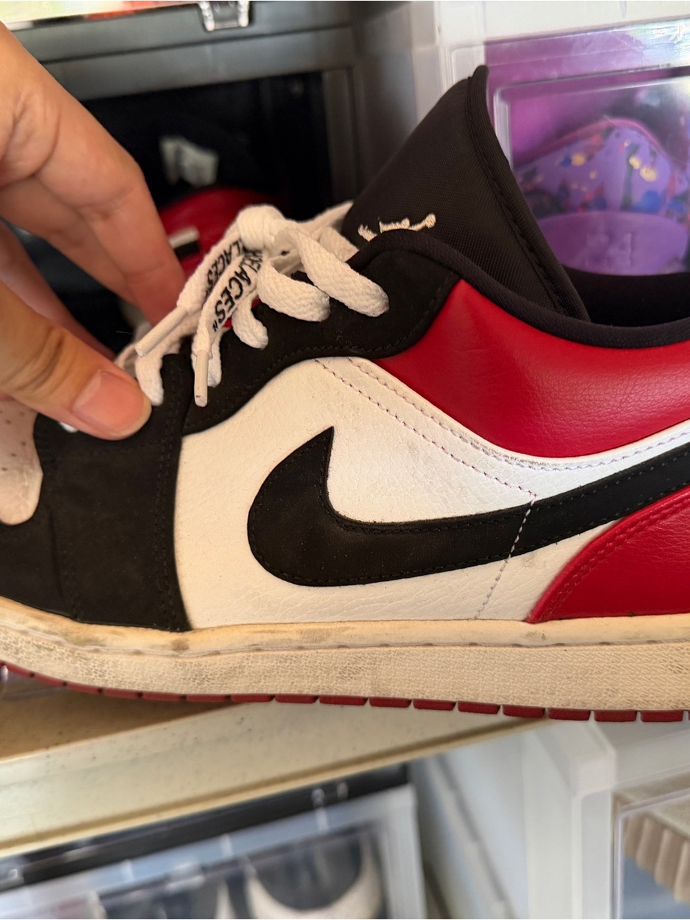 Jordan 1 Low Black Toe Sz 11.5 USED